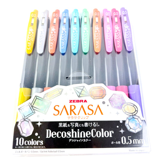 Gelová pera ZEBRA SARASA Clip Decoshine Color 10 ks 0,5 mm | Made in Japan