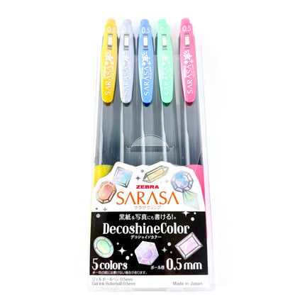 Gelová pera ZEBRA SARASA Clip Decoshine Color 5 ks 0,5 mm | Made in Japan