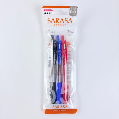 Zebra Sarasa Clip 0,5 mm sada 3 ks | Made in Japan