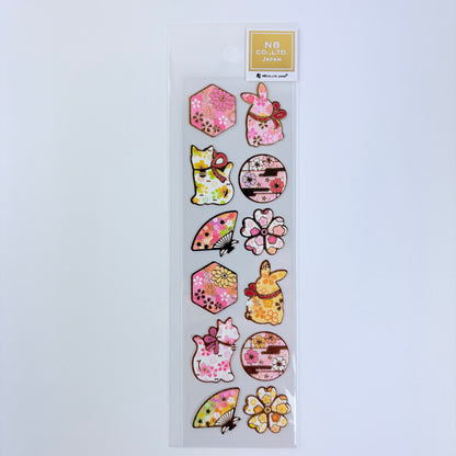 Pečeticí samolepky Made in Japan – kočka, králíček a sakura Saki