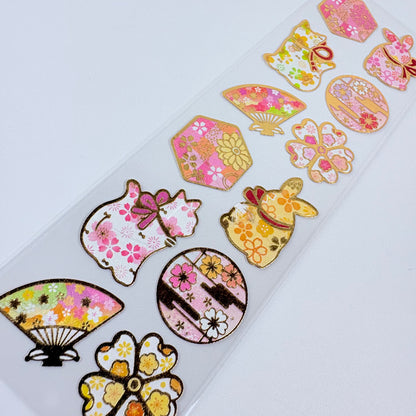 Pečeticí samolepky Made in Japan – kočka, králíček a sakura Saki