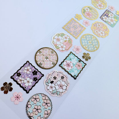 Pečeticí samolepky Made in Japan – sakura a japonské vzory Usuka Cherry Blossom