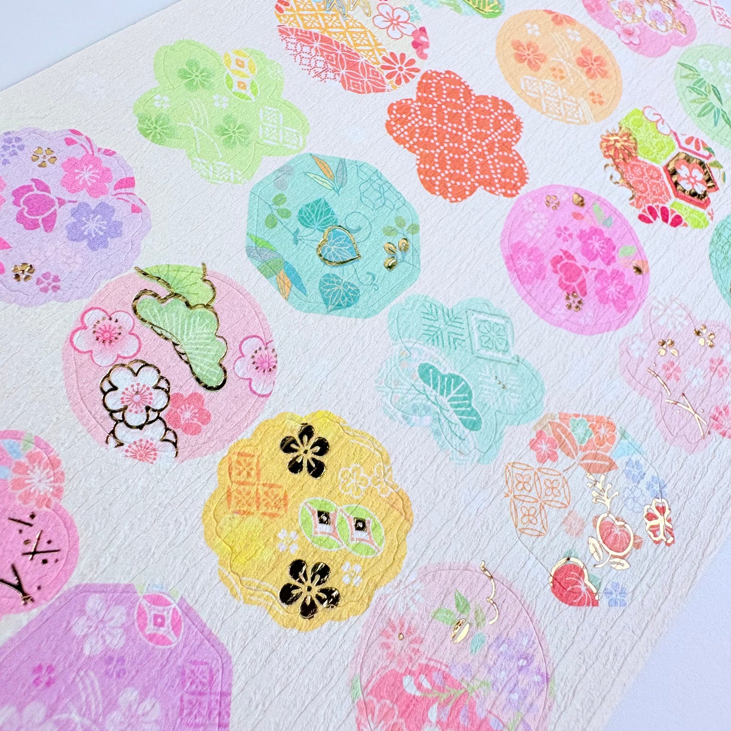 Japonské dekorativní samolepky Washi Made in Japan – zlatá ražba