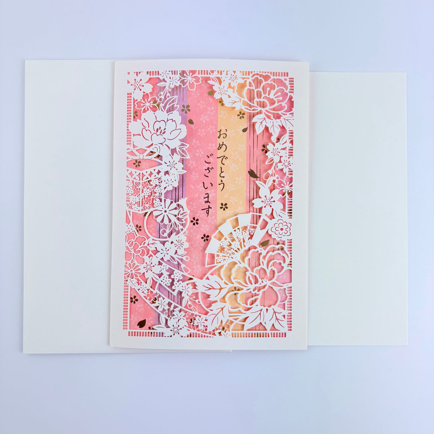 Japonské gratulační přání Fan | laser cut | Made in Japan
