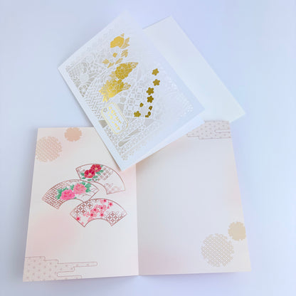 Japonské gratulační přání Floral Harmony | laser cut | Made in Japan