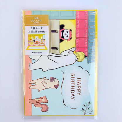 Japonské narozeninové přání Happy Birthday – Animal Ramen | 3D | Made in Japan