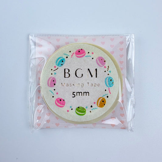 Washi páska BGM – Makronky s fóliovým zdobením, 5 mm × 5 m