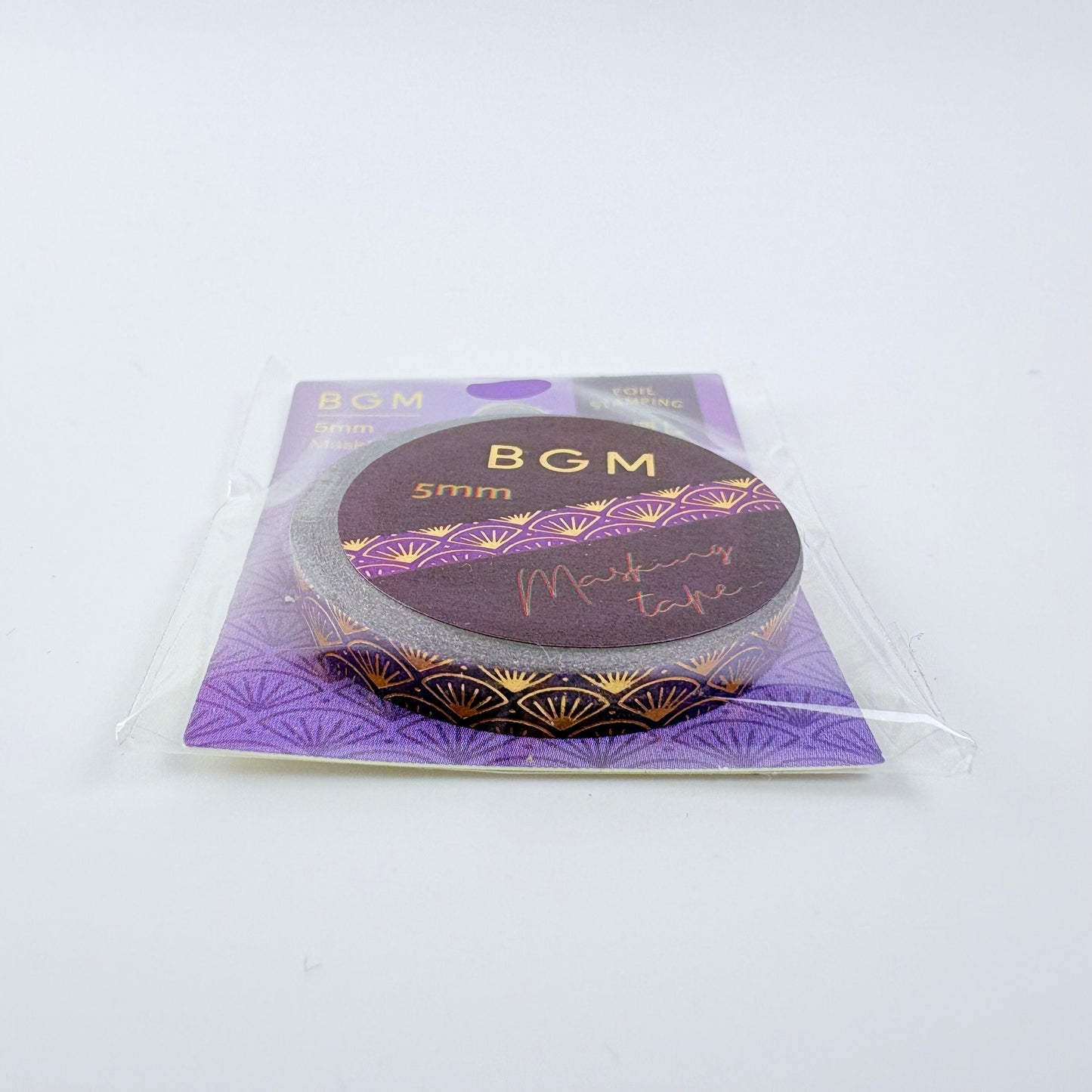 Washi páska BGM – Seigaiha s fóliovým zdobením, 5 mm × 5 m