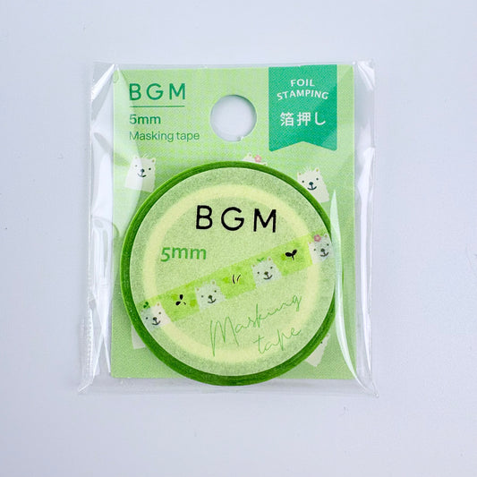 Washi páska BGM – Alpaky se zlatým fóliovým zdobením, 5 mm × 5 m
