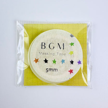 Washi páska BGM – Barevné hvězdičky, 5 mm × 5 m