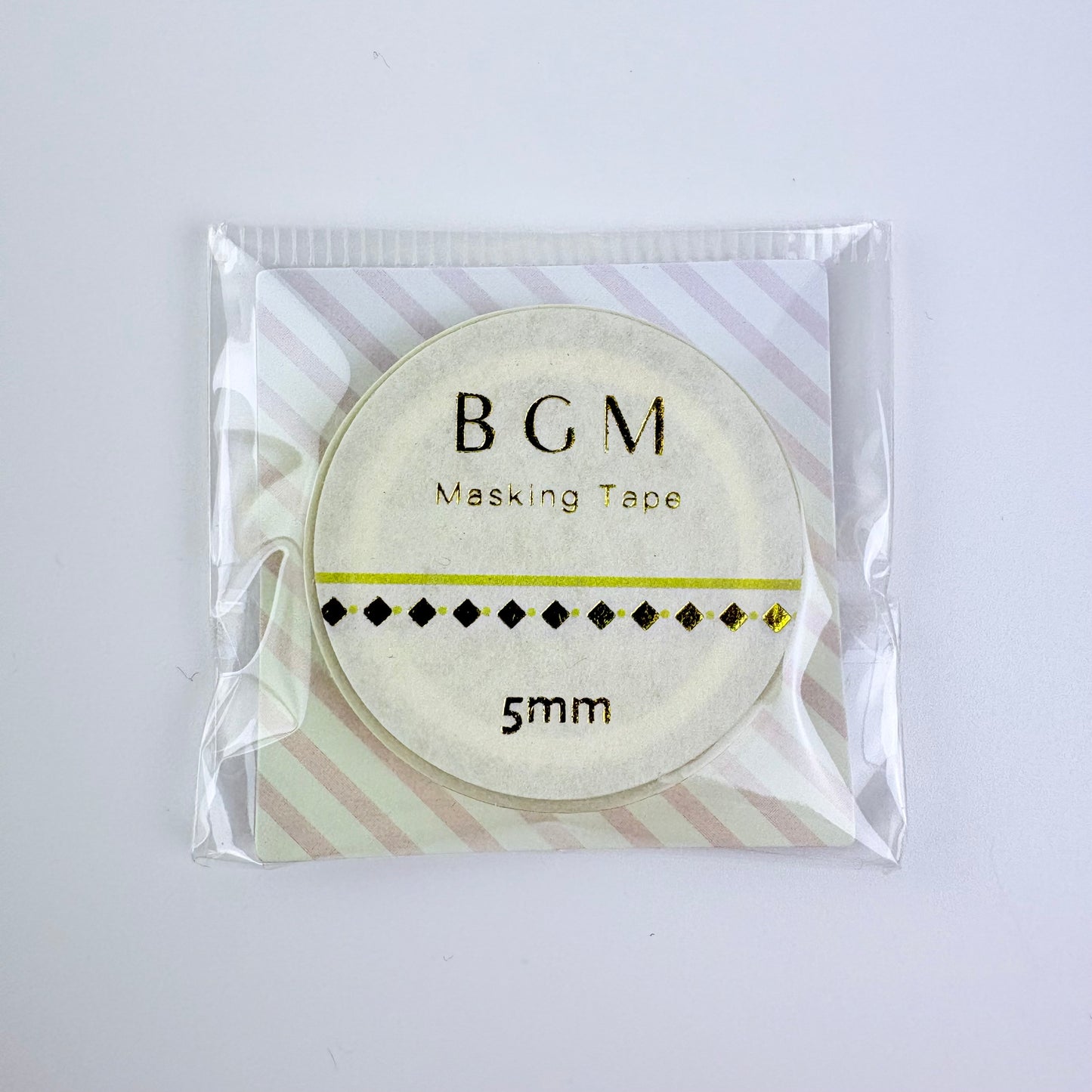 Washi páska BGM – zlaté kosočtverce, 5 mm × 5 m