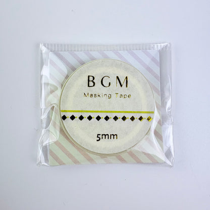 Washi páska BGM – zlaté kosočtverce, 5 mm × 5 m