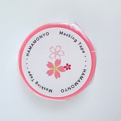 Washi páska HAMAMONYO – Sakura na růžovém podkladu, 15 mm × 5 m
