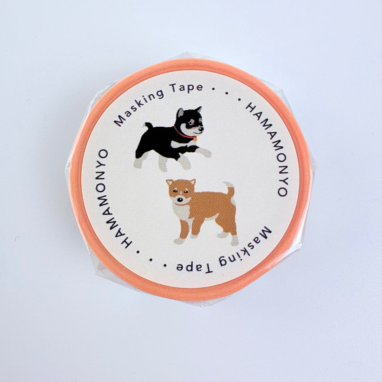Washi páska HAMAMONYO – Kuro Shiba & Shiba inu, 15 mm × 5 m