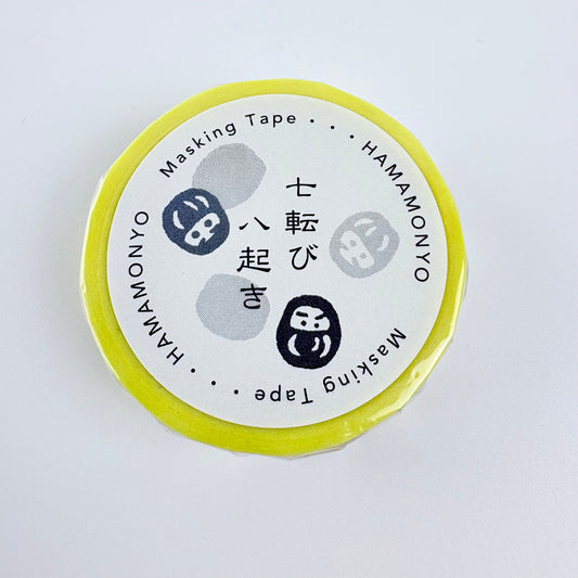 Washi páska HAMAMONYO – Barevné figurky daruma, 15 mm × 5 m