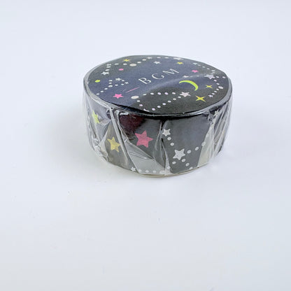 Washi páska BGM – Vesmír, hvězdy a měsíc, 15 mm × 7 m