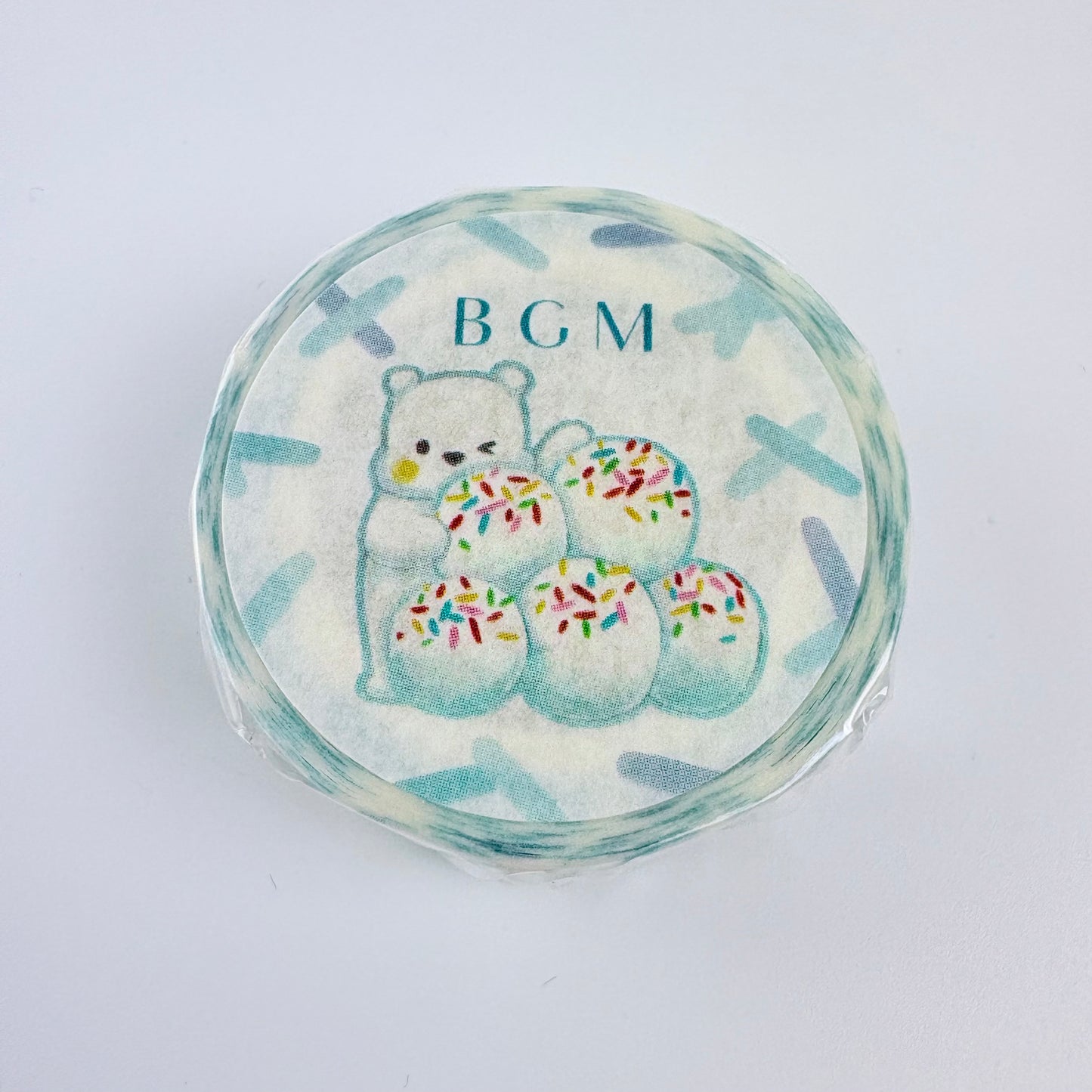 Washi páska BGM – Medvídek a kopečky zmrzliny, 15 mm × 7 m