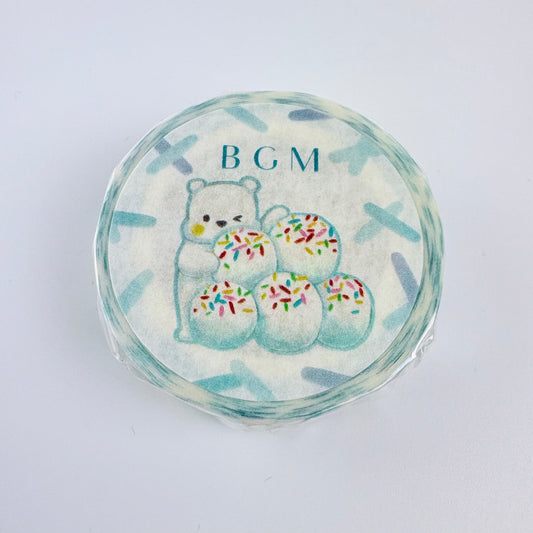 Washi páska BGM – Medvídek a kopečky zmrzliny, 15 mm × 7 m