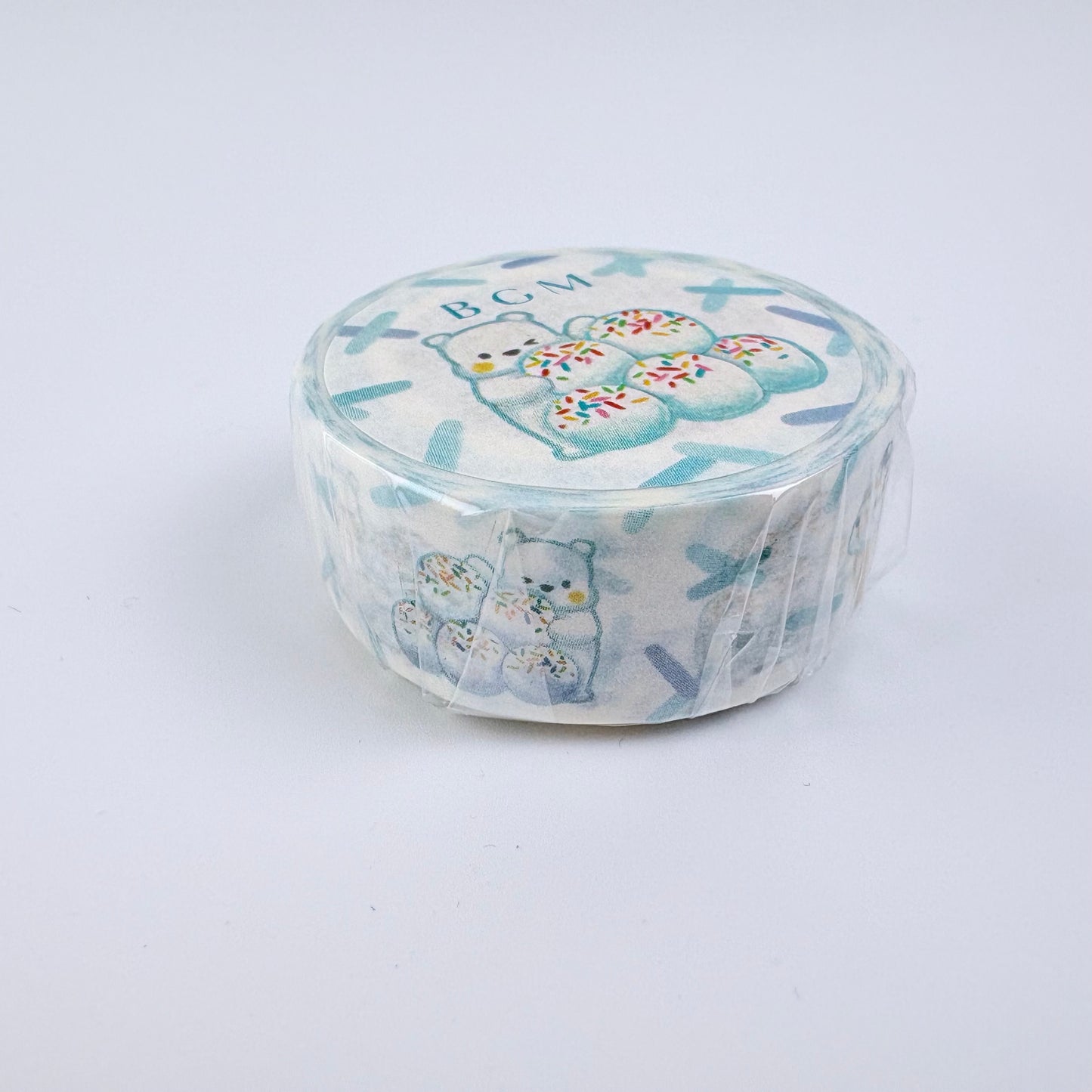 Washi páska BGM – Medvídek a kopečky zmrzliny, 15 mm × 7 m