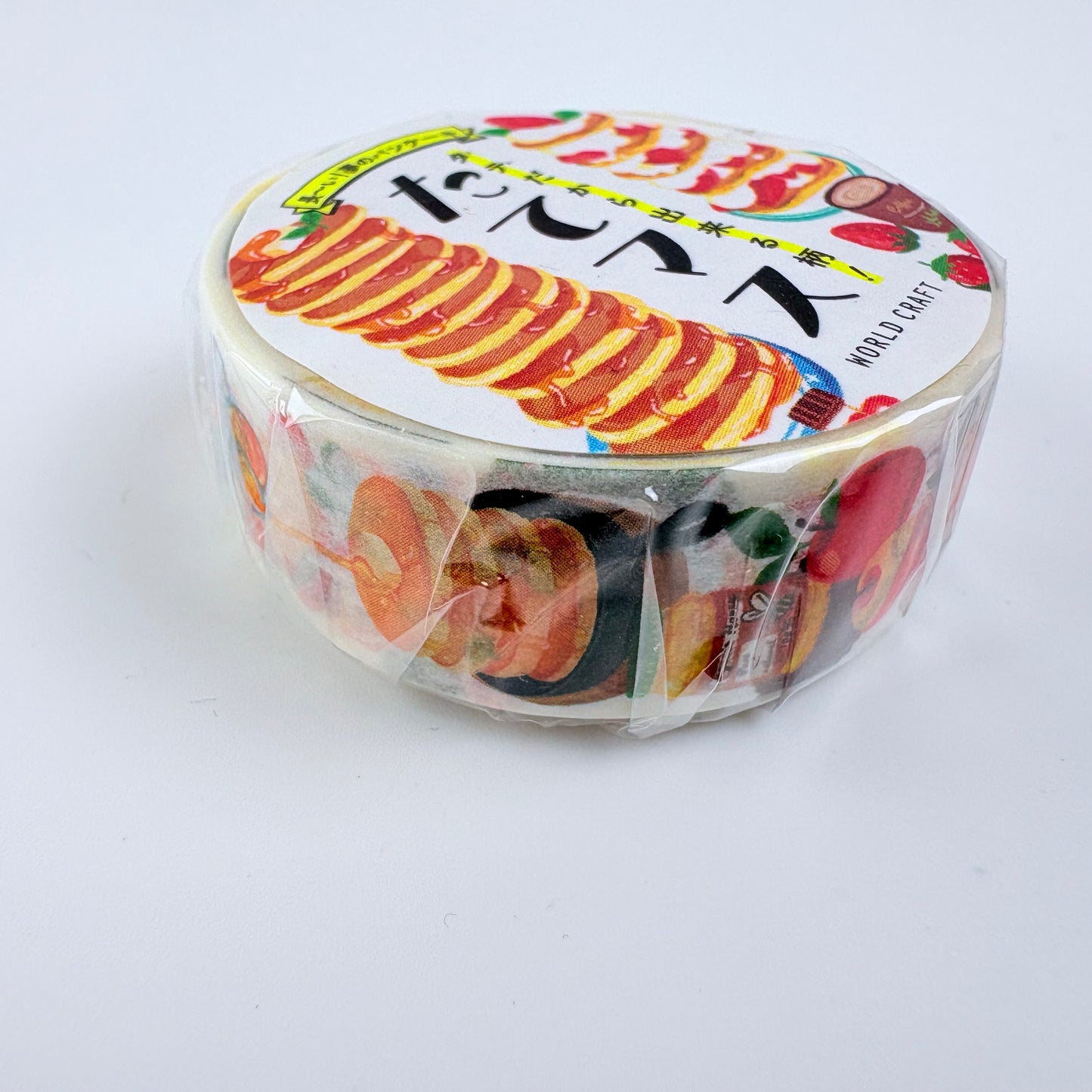 Washi páska WORLD CRAFT – Palačinky a jahody, 15 mm × 7 m