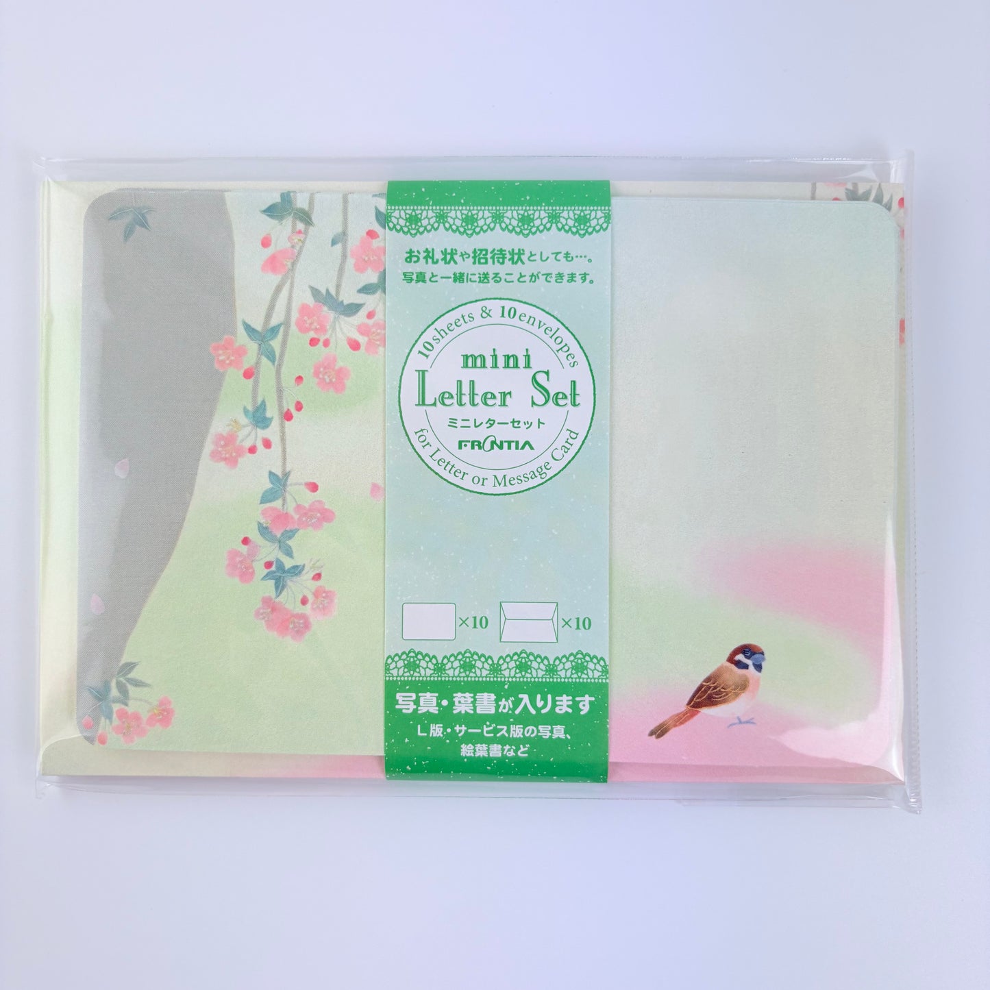 Dopisní sada Sakura a vrabec s kartičkami Made in Japan