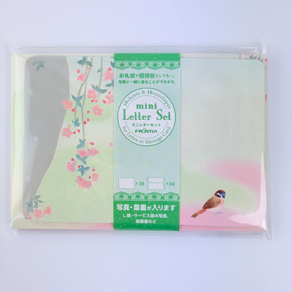 Dopisní sada Sakura a vrabec s kartičkami Made in Japan