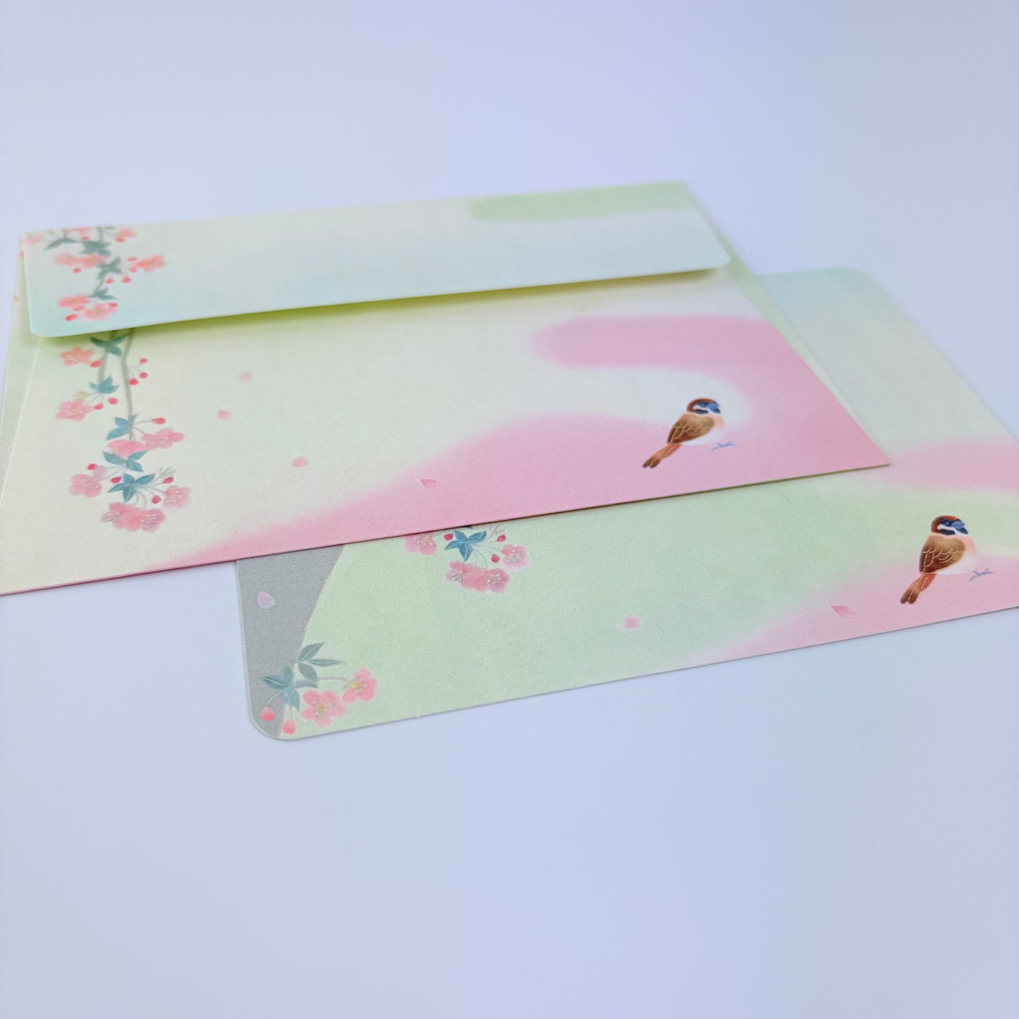 Dopisní sada Sakura a vrabec s kartičkami Made in Japan