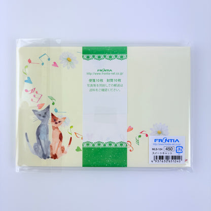 Dopisní sada Kočky a noty s kartičkami Made in Japan