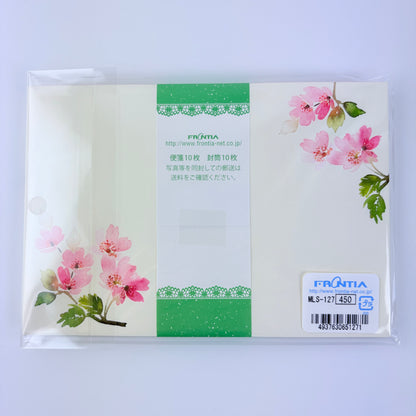 Dopisní sada Růžové květy s kartičkami Made in Japan