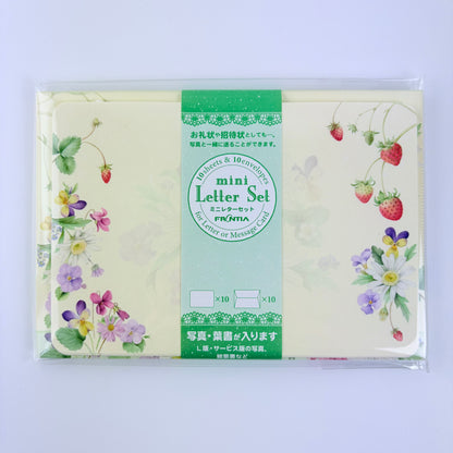 Dopisní sada Jahody a květy s kartičkami Made in Japan