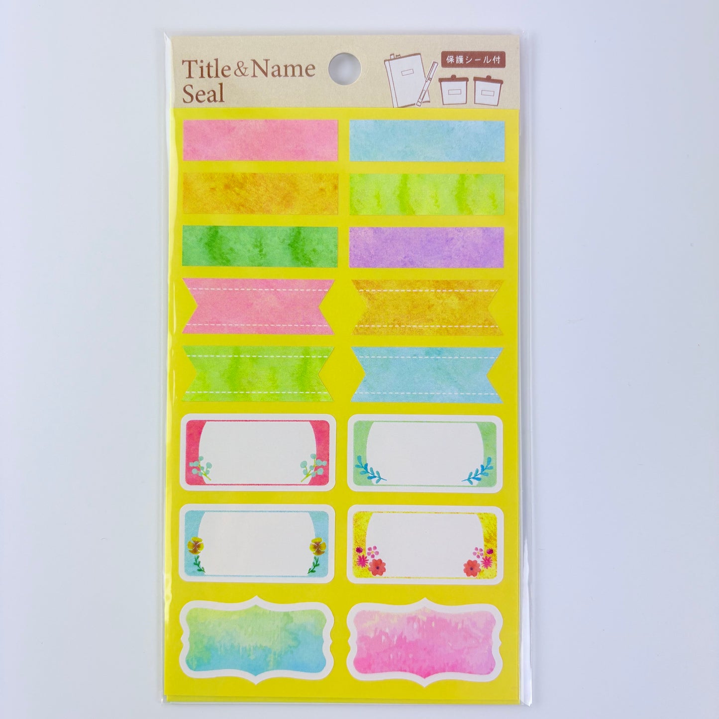 Title & Name Seal – japonské samolepicí štítky Water Colors