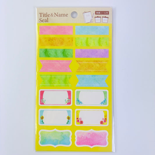 Title & Name Seal – japonské samolepicí štítky Water Colors