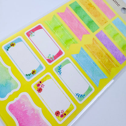 Title & Name Seal – japonské samolepicí štítky Water Colors
