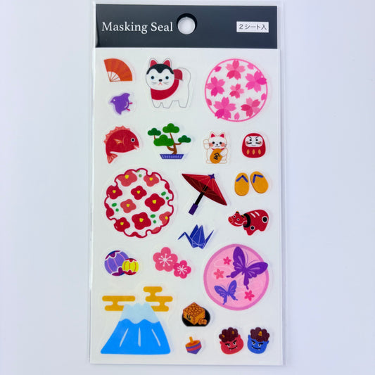 Japonské masking samolepky – tradiční motivy, made in Japan