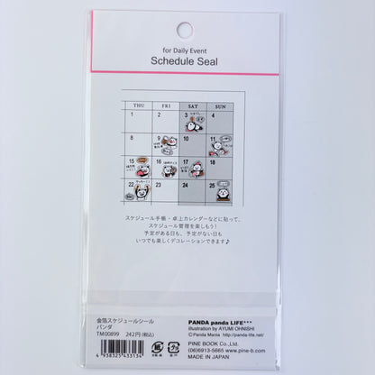 Samolepky do diáře Panda Life – panda, zlaté detaily, made in Japan