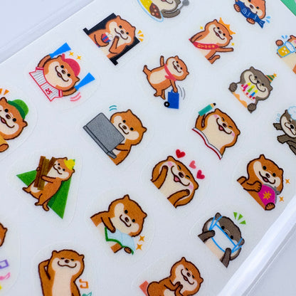 Samolepky do diáře Shiba Inu & vydra – masking schedule seal, made in Japan