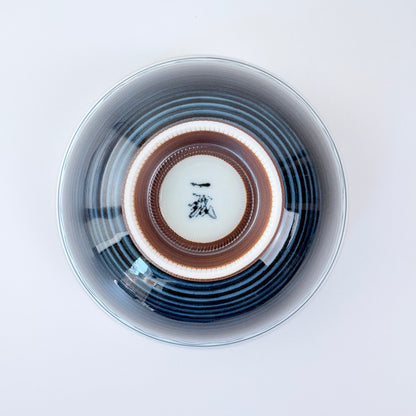 Hasami-yaki miska 13 cm – modrá arabeska