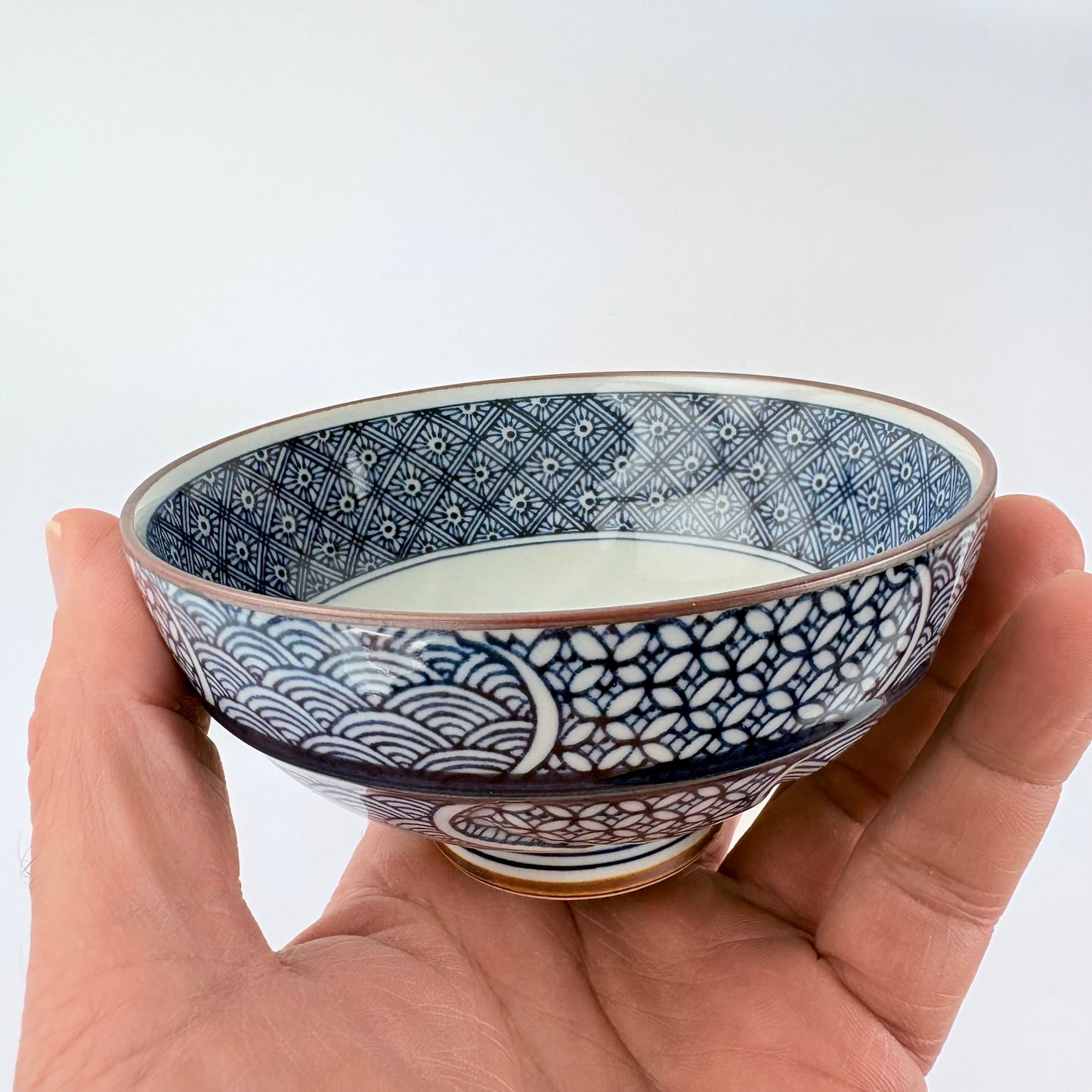 Hasami-yaki miska 11 cm – modrý vzor
