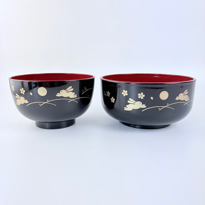 Japonská miska Tsukihagi 12,7 cm – měsíc a králíci / Made in Japan
