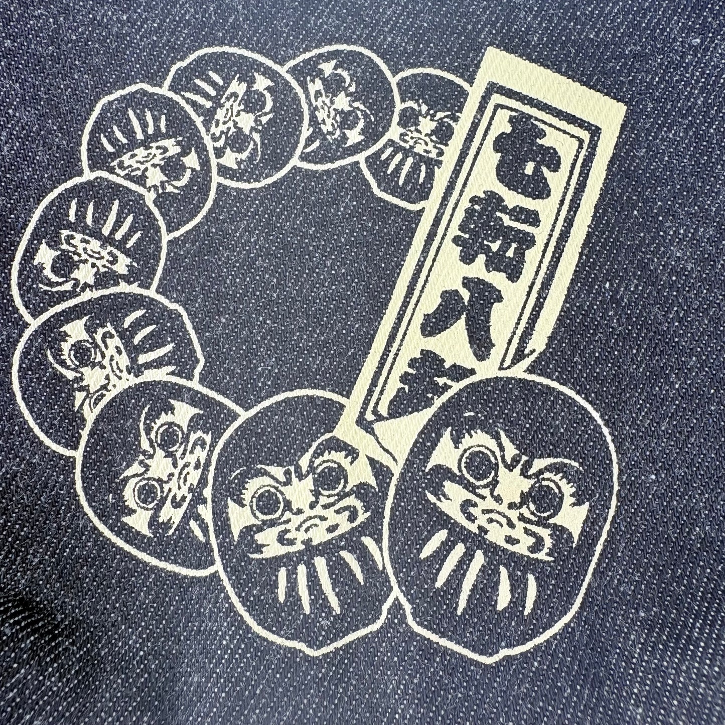 Denimová taštička Kurashiki – Daruma Circle