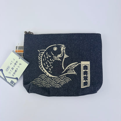 Denimová taštička Kurashiki – Rising Koi
