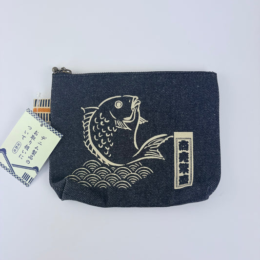 Denimová taštička Kurashiki – Rising Koi