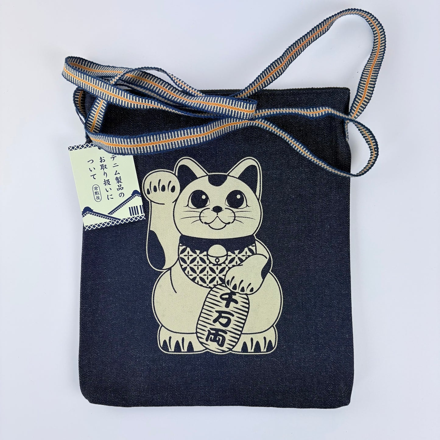 Denimová taška přes rameno Kurashiki – Maneki Neko