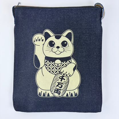 Denimová taška přes rameno Kurashiki – Maneki Neko