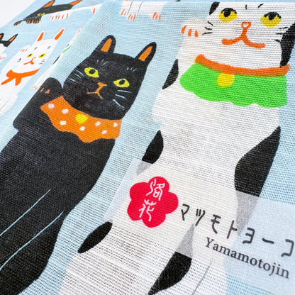 Furoshiki Kočky Maneki Neko 50 × 50 cm / velmi jemná bavlna / Made in Japan