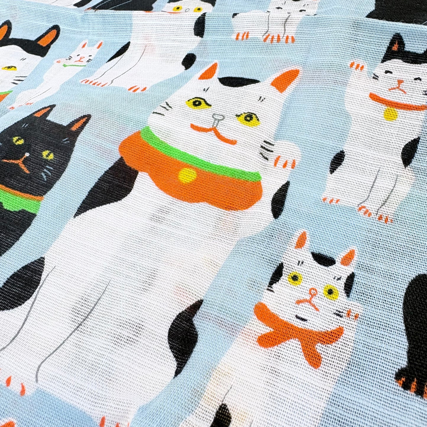 Furoshiki Kočky Maneki Neko 50 × 50 cm / velmi jemná bavlna / Made in Japan