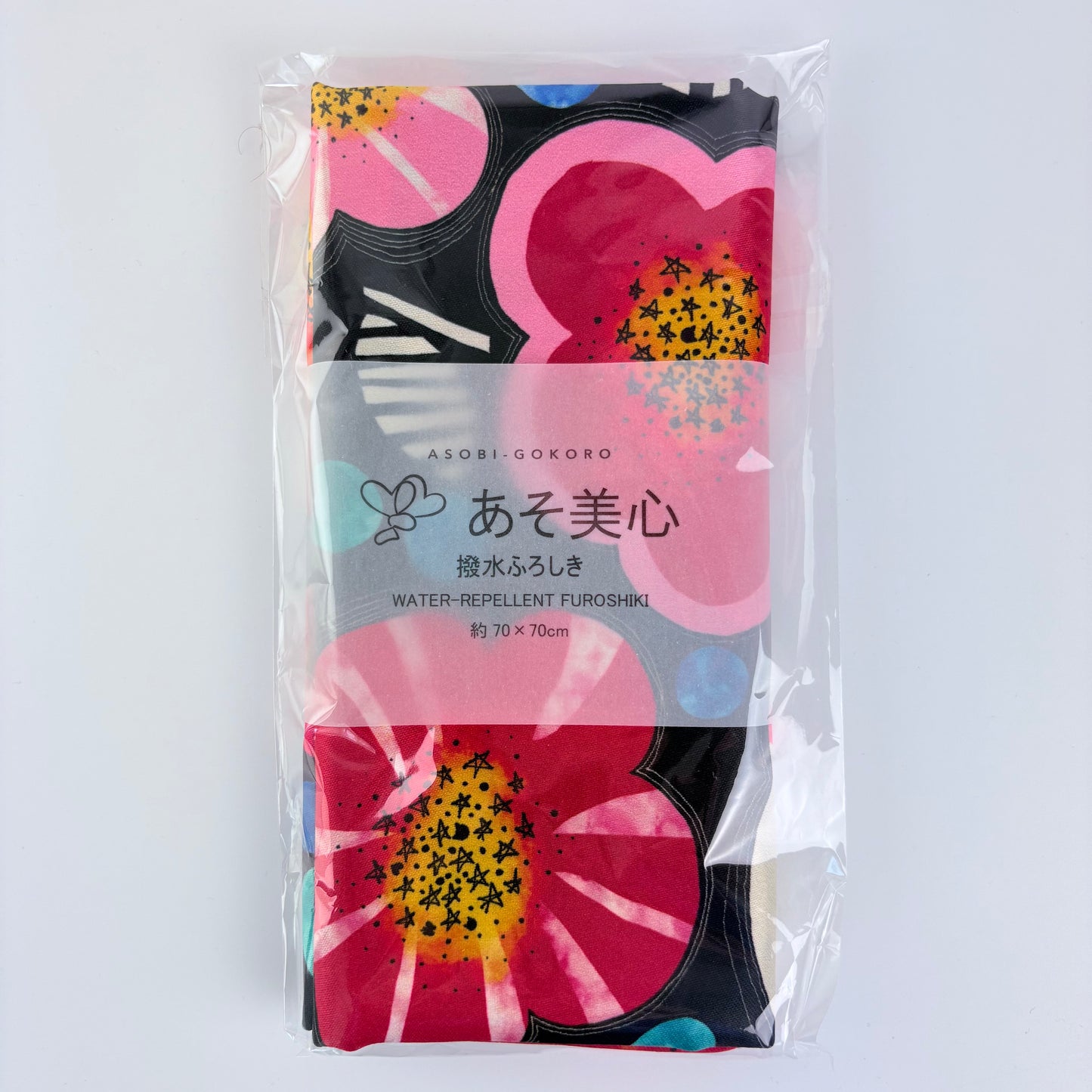 Voděodolné furoshiki Hana černé 70 × 70 cm / polyester / Made in Japan – Kyoto