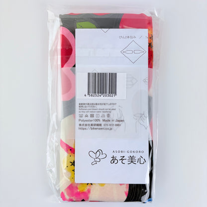 Voděodolné furoshiki Hana černé 70 × 70 cm / polyester / Made in Japan – Kyoto
