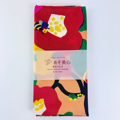 Voděodolné furoshiki Botanica béžové 100 × 100 cm / polyester / Made in Japan – Kyoto