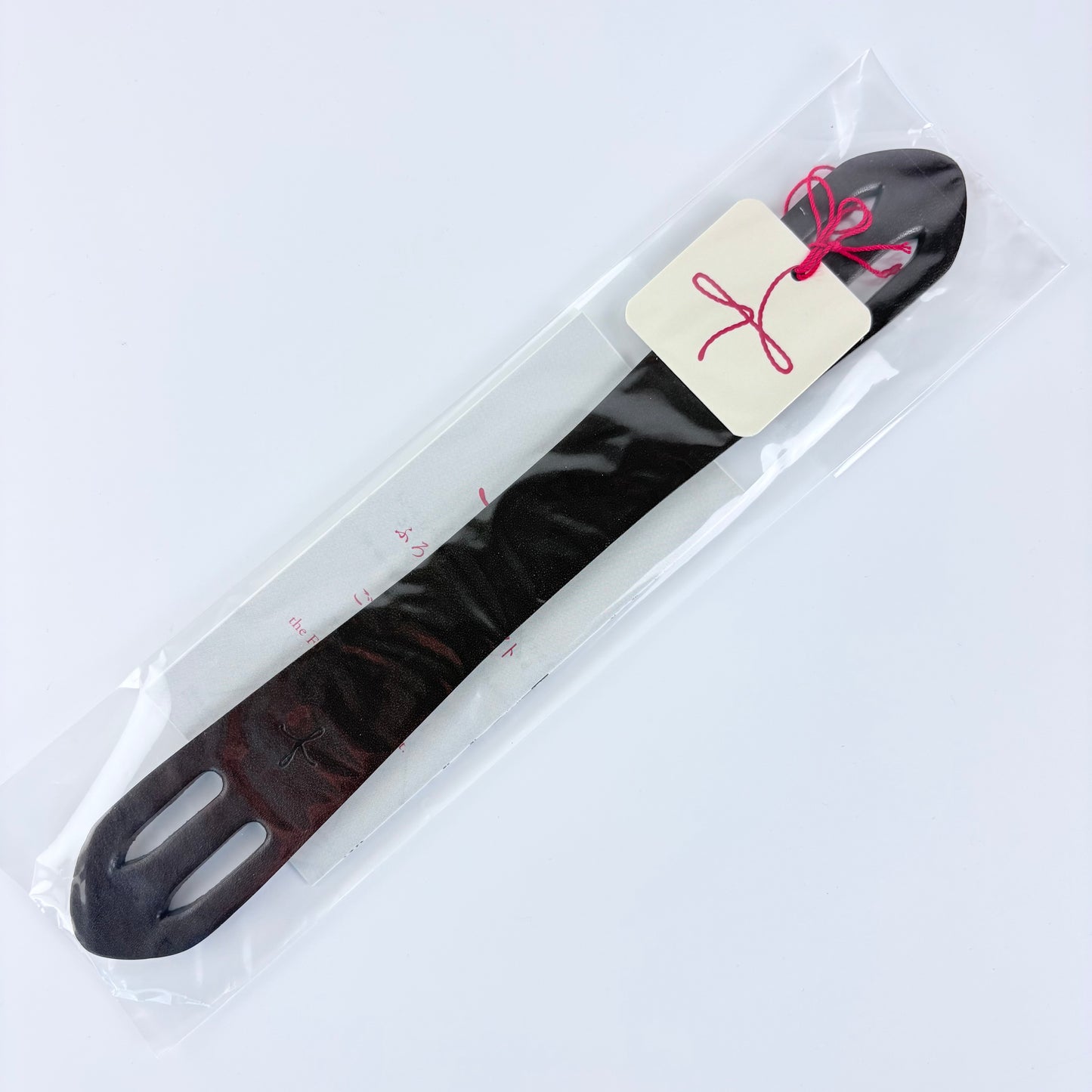 Kožené madlo na furoshiki tašku – hnědé - 23 cm | Made in Japan